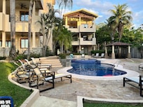The pool is close, but not too close for you to be bothered.