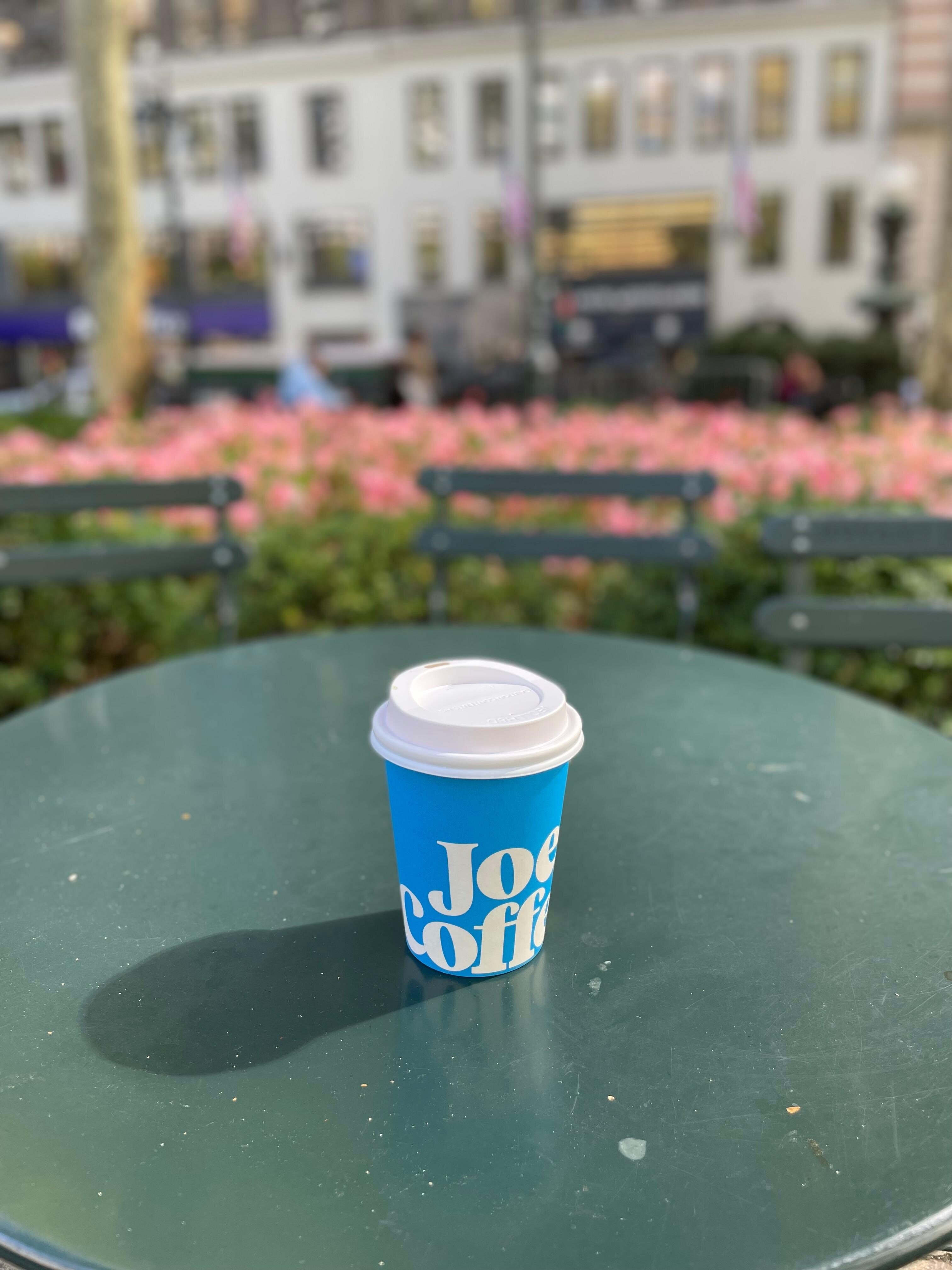 Coffee in Bryant Park just around the corner.  