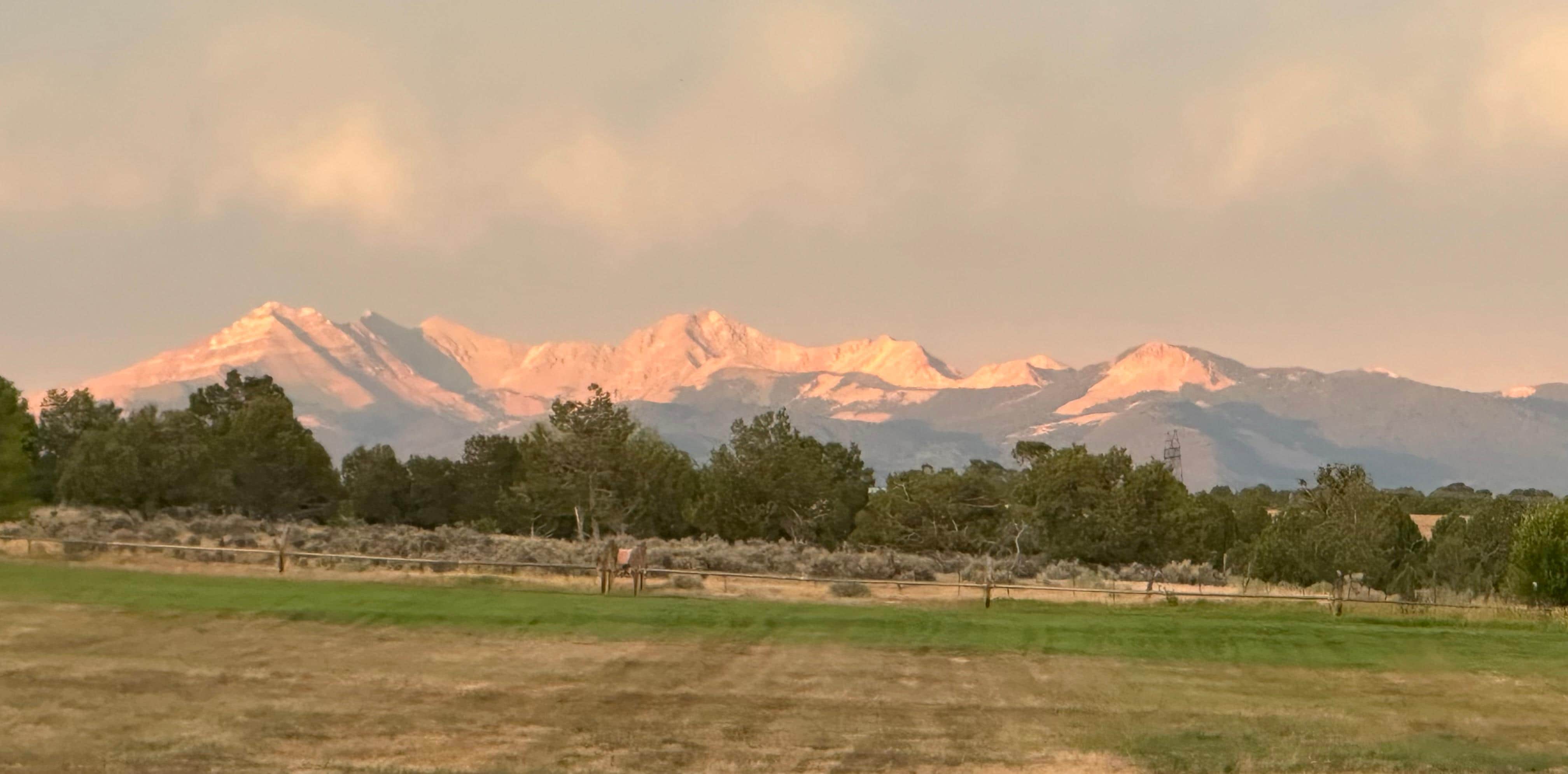 Looking across the meadow at one of the mountain ranges.  