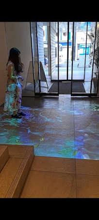 エントランスに突如現れたプロジェクションマッピング♥️