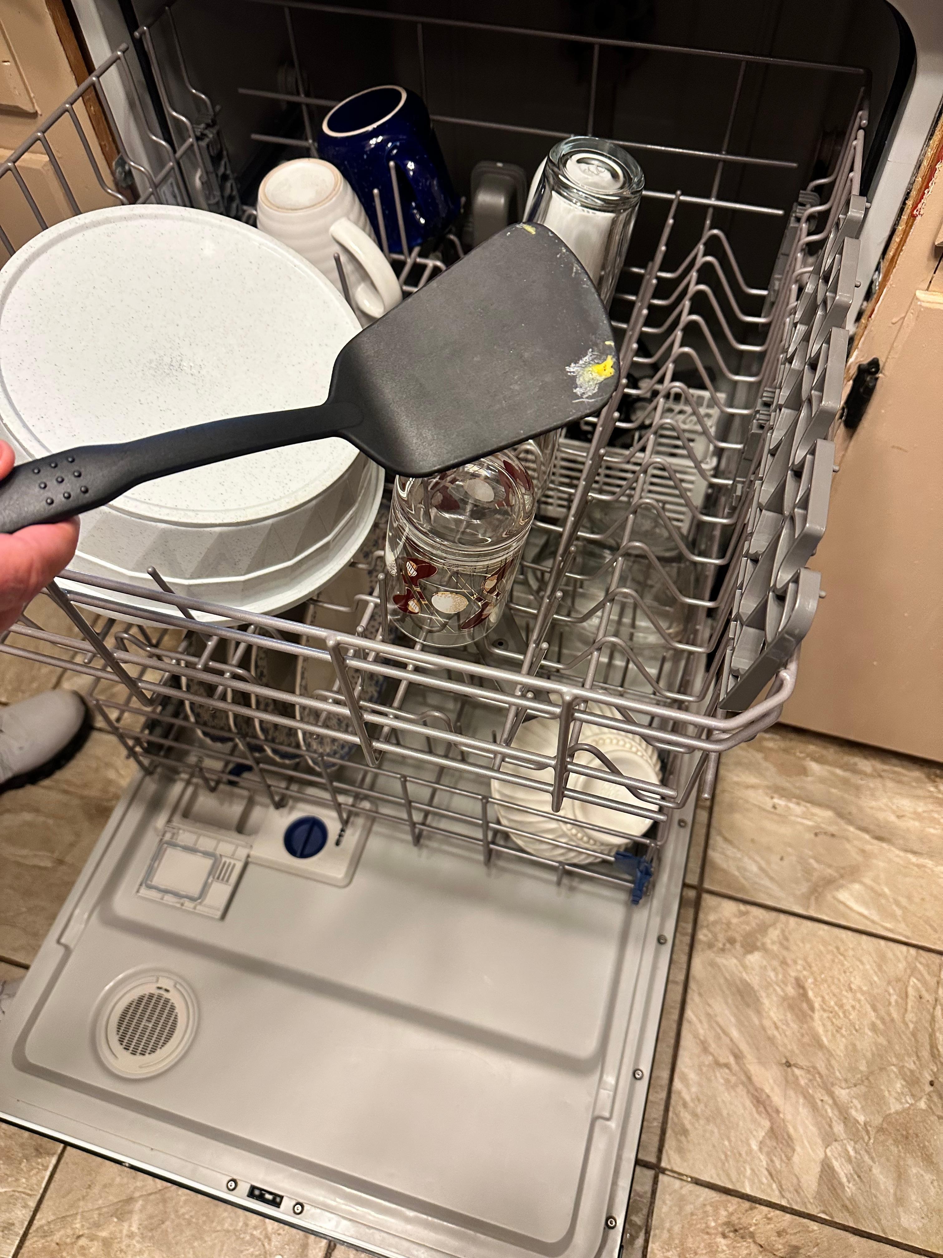 Dirty dishes in the dishwasher