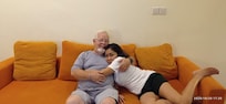 Cuddling on the couch with my wife