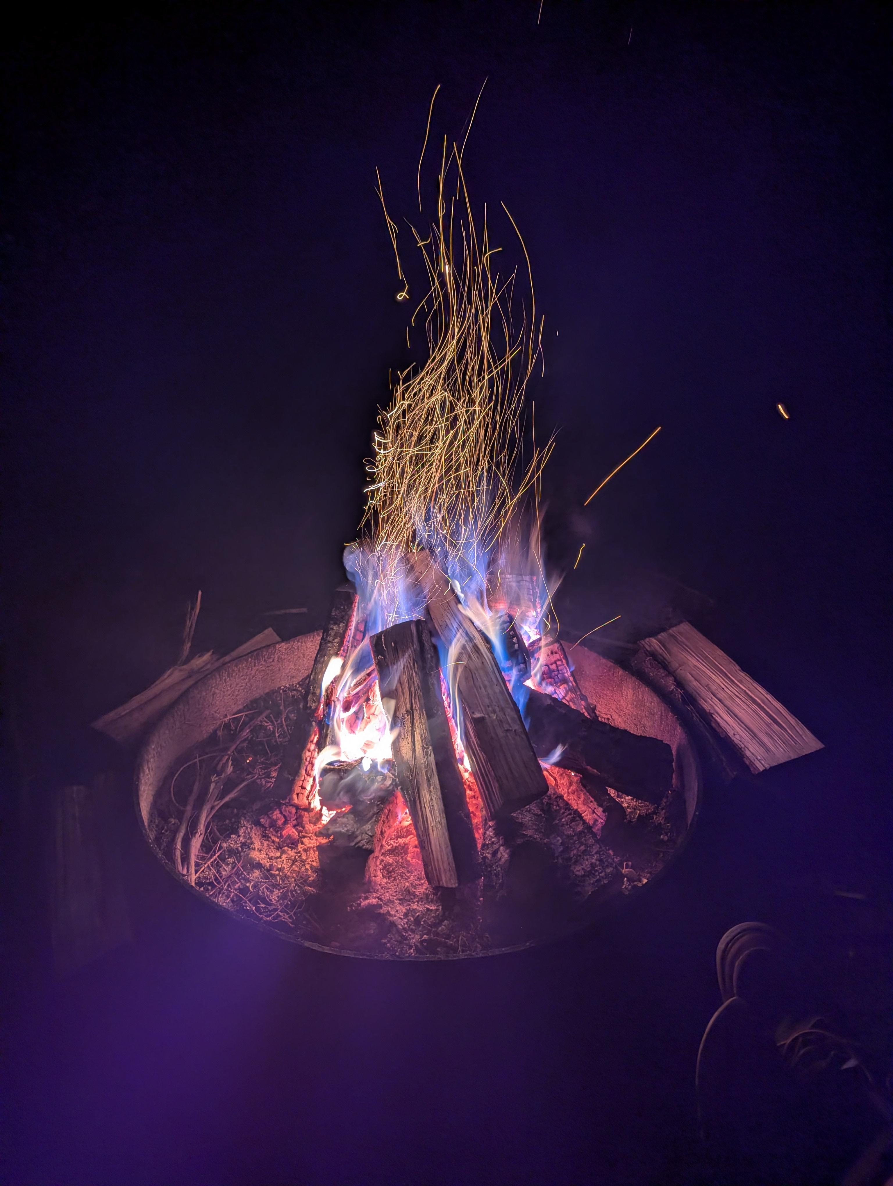 Fires at night