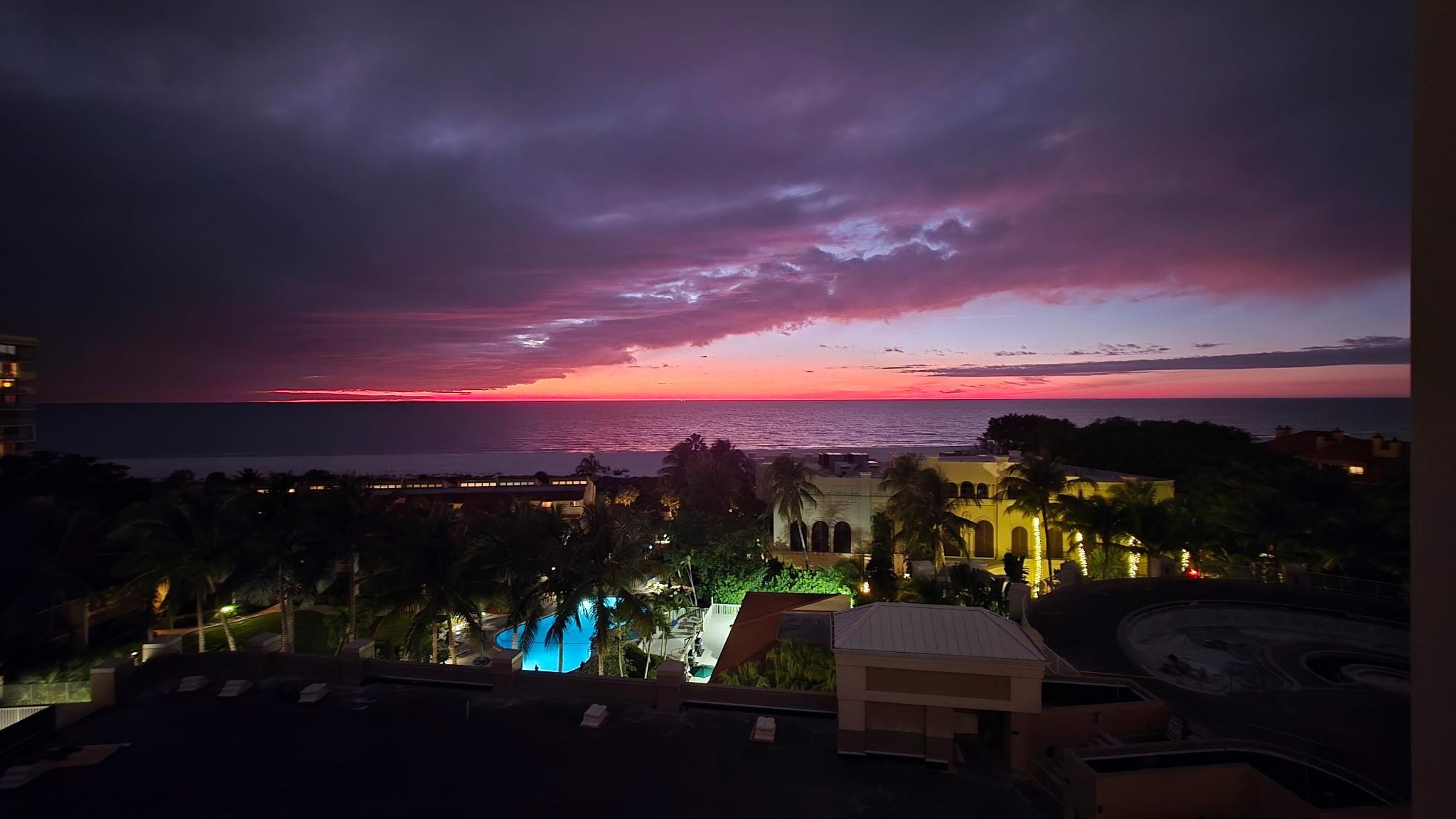 Nighttime view from the balcony
