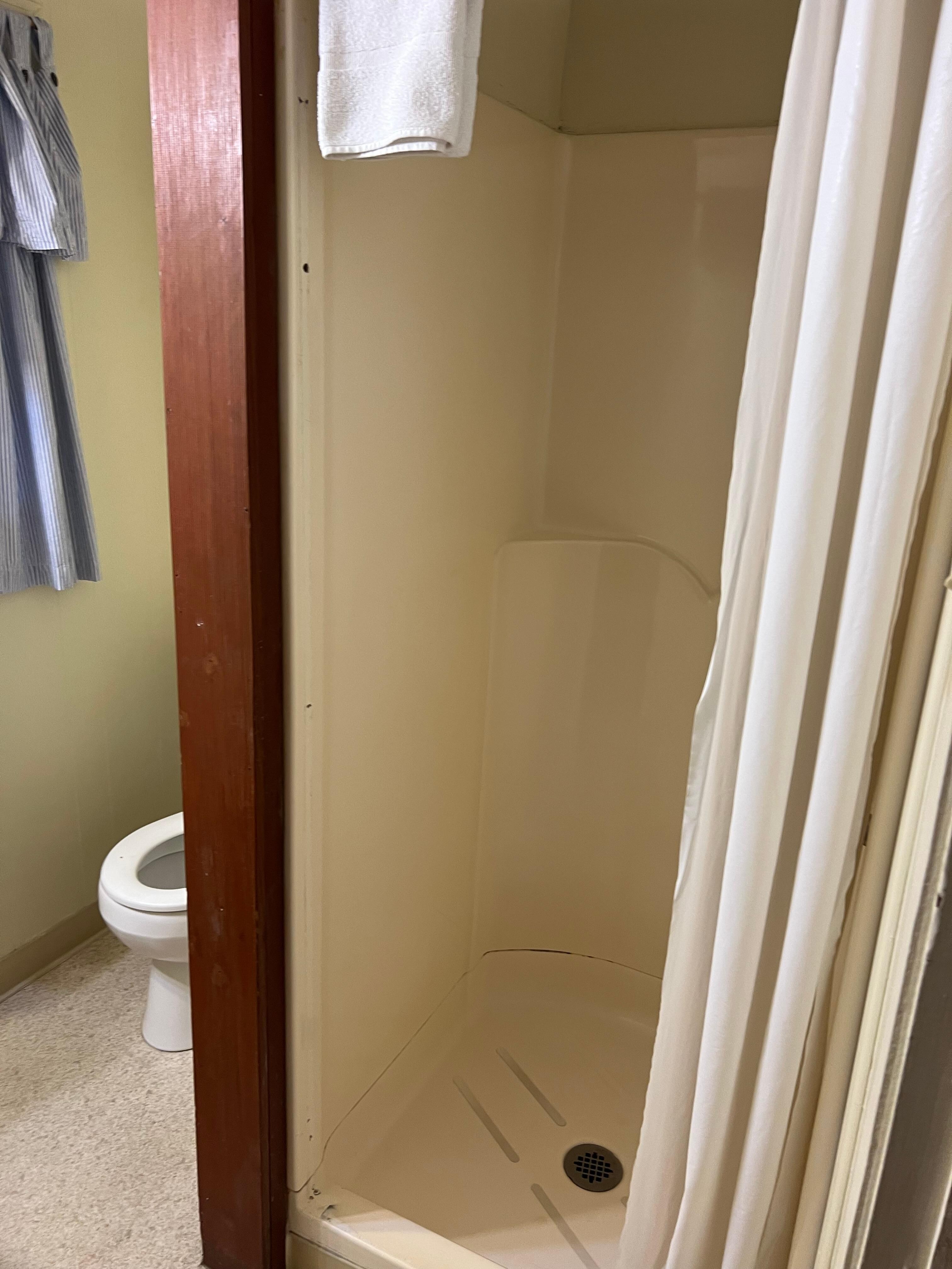 Shower so small my 6’4” body had a hard time in it