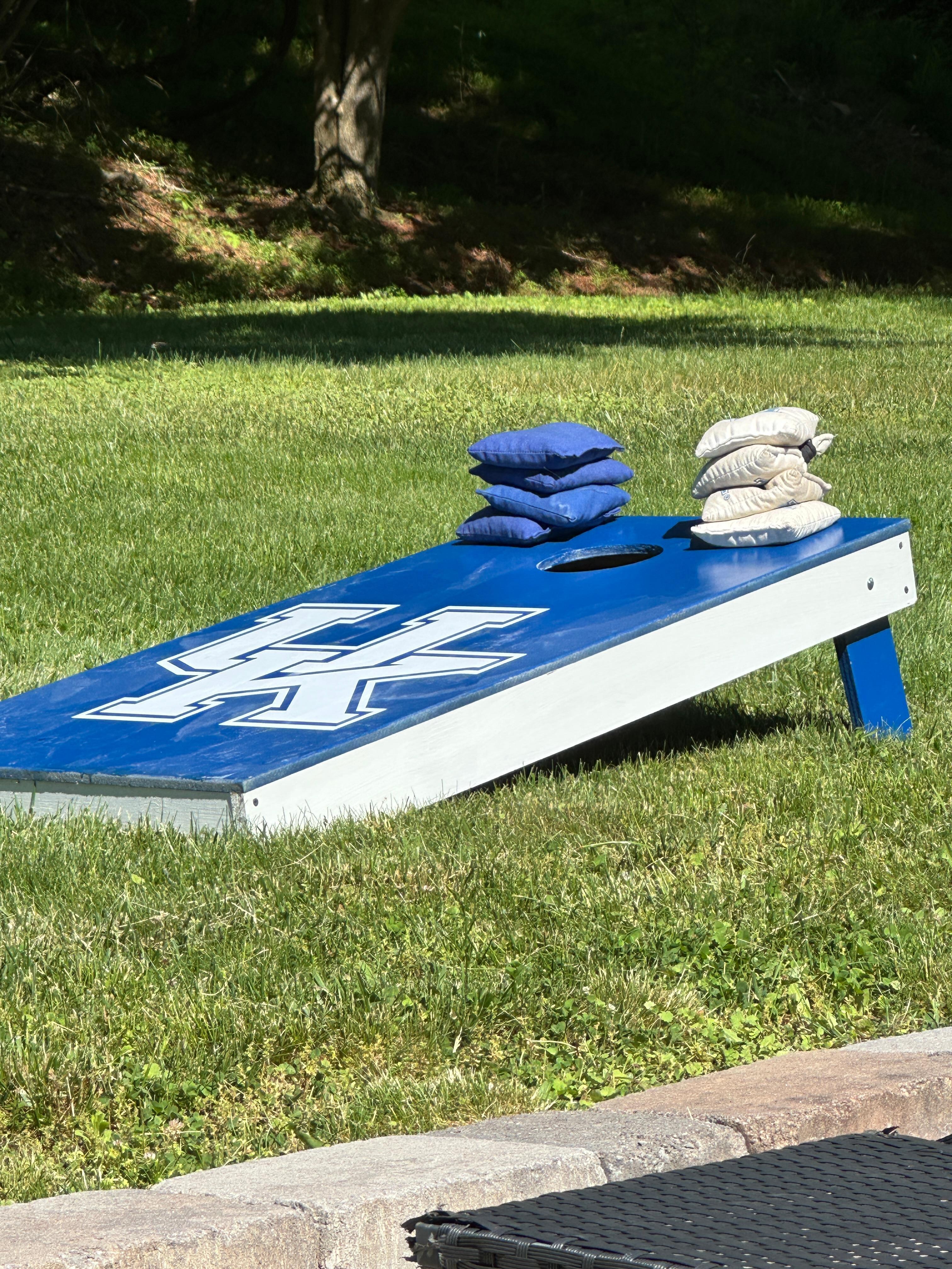 They have games such as corn hole and ping pong to play. We really enjoyed a family game of corn hole.