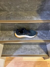 Narrow steps. You either need to back down the stairs, go sideways, or fall down.