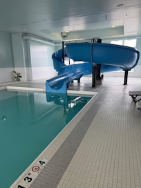 Water slide was fun. There’s a switch on wall to make water run when you want to use it.