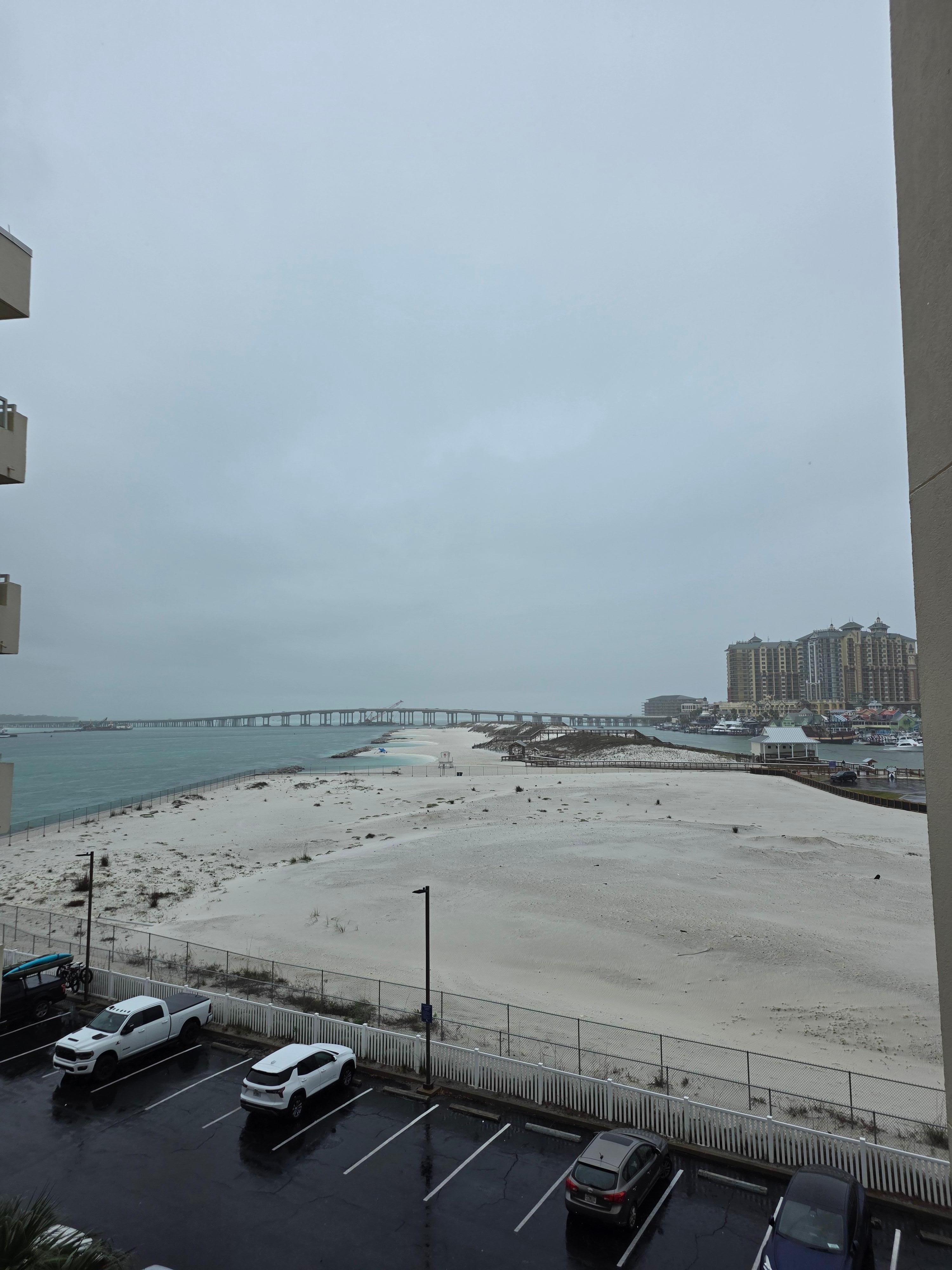 View from balcony of the beach that's near by.