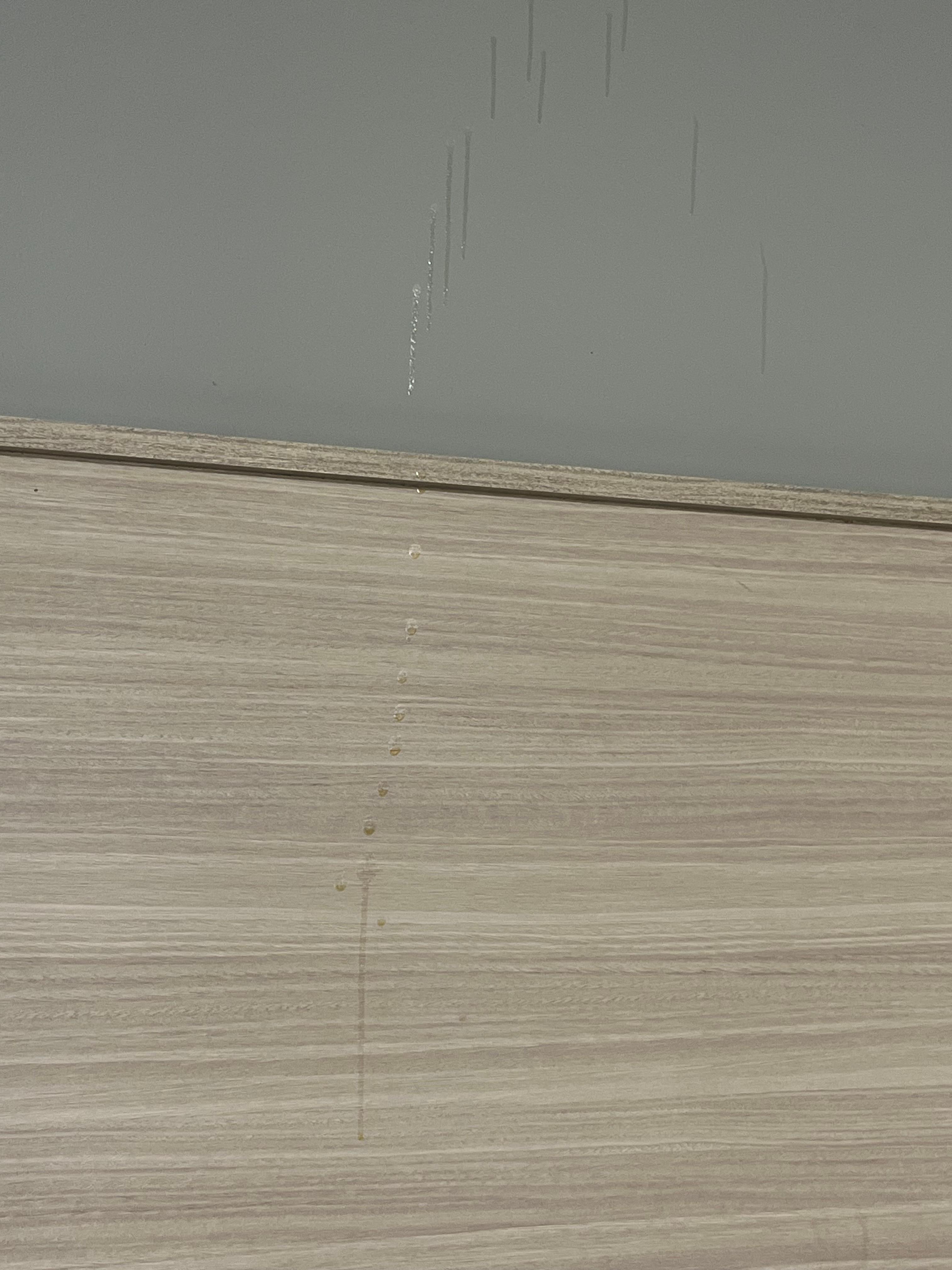 Something splattered all over the headboard.