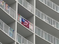 My mixed family felt uncomfortable after seeing political flags hanging from the balconies