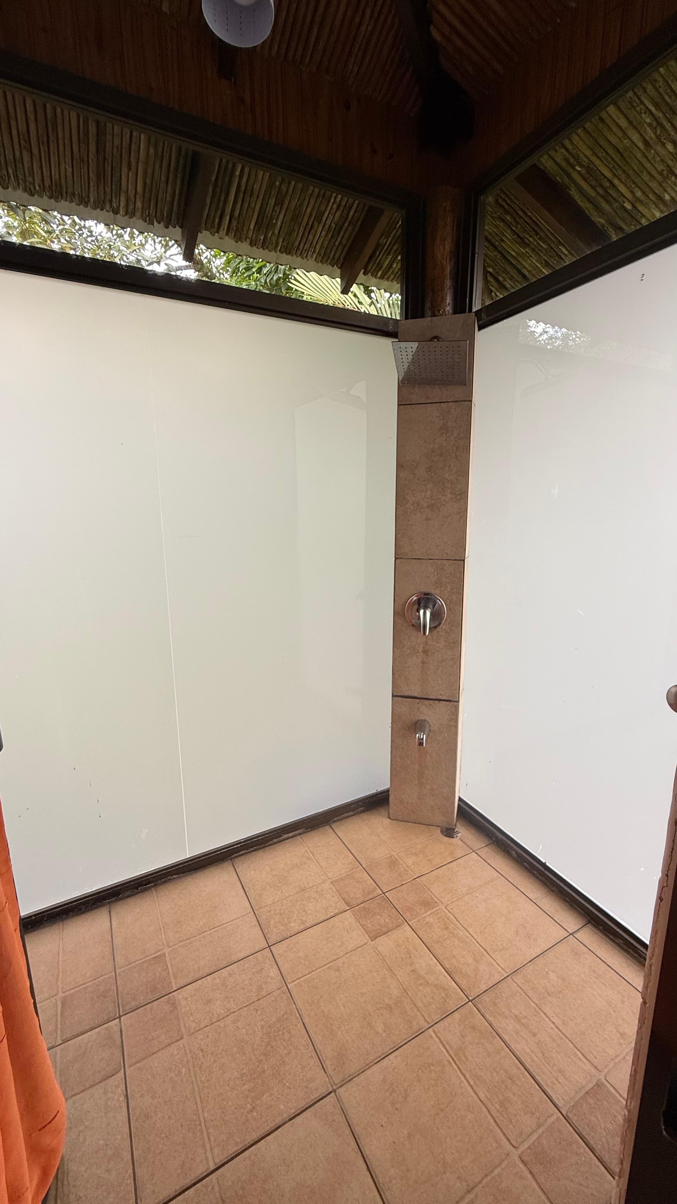 Shower room. Looks impressive but shower tap difficult to control and lacks shelves or hooks