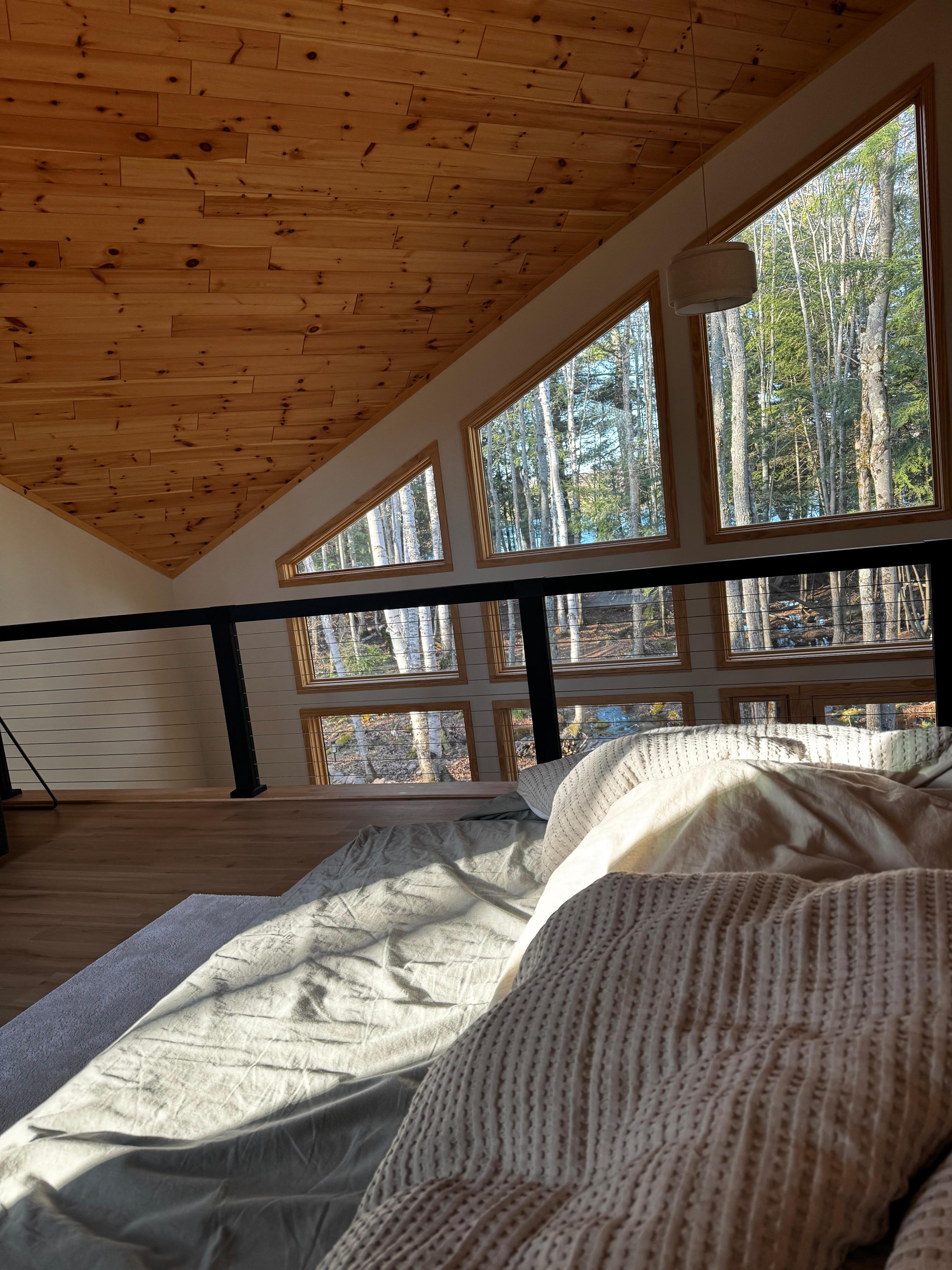 Gorgeous morning view from the loft bedroom. 