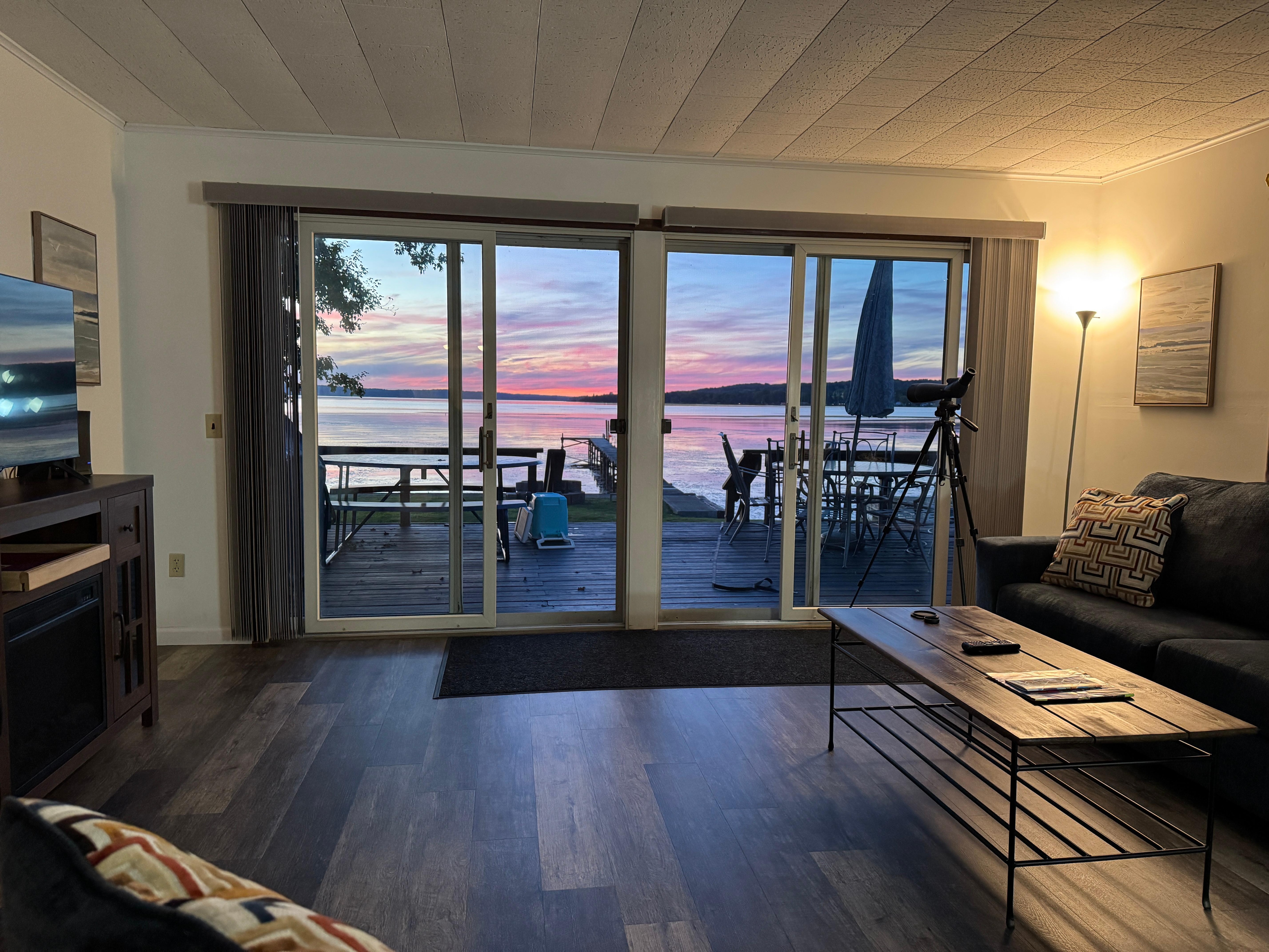 Sunset is breathtaking even from inside