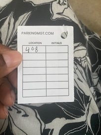 Valet parking Ticket.