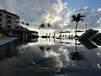 Pool reflections at sunrise