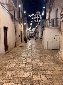 The street of the apartment at night