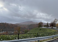 Entering the parking lot.