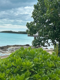 From the stone porch