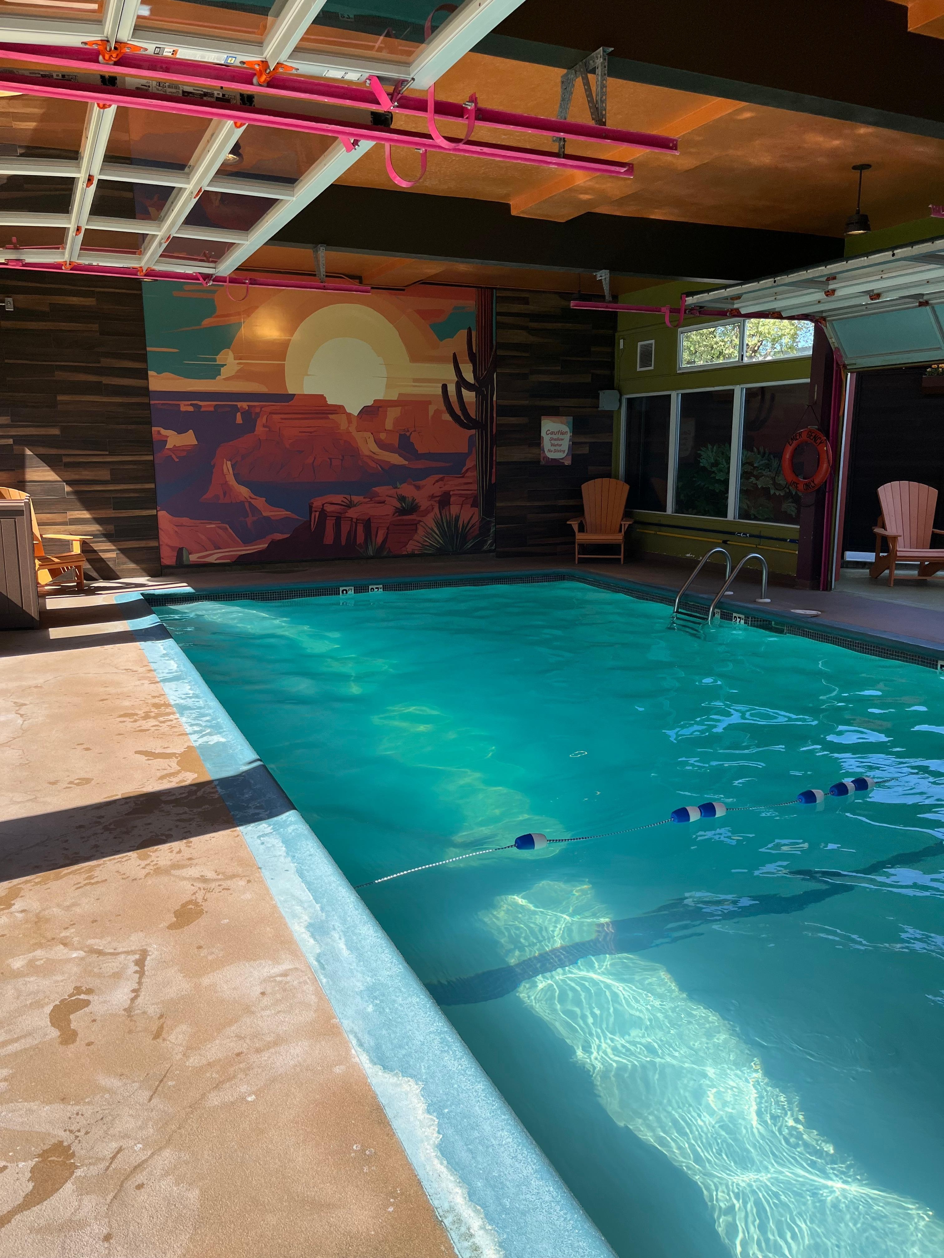 Pool was nice on a hot day.
