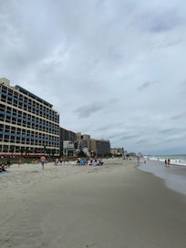 A view of the hotel from the beach.