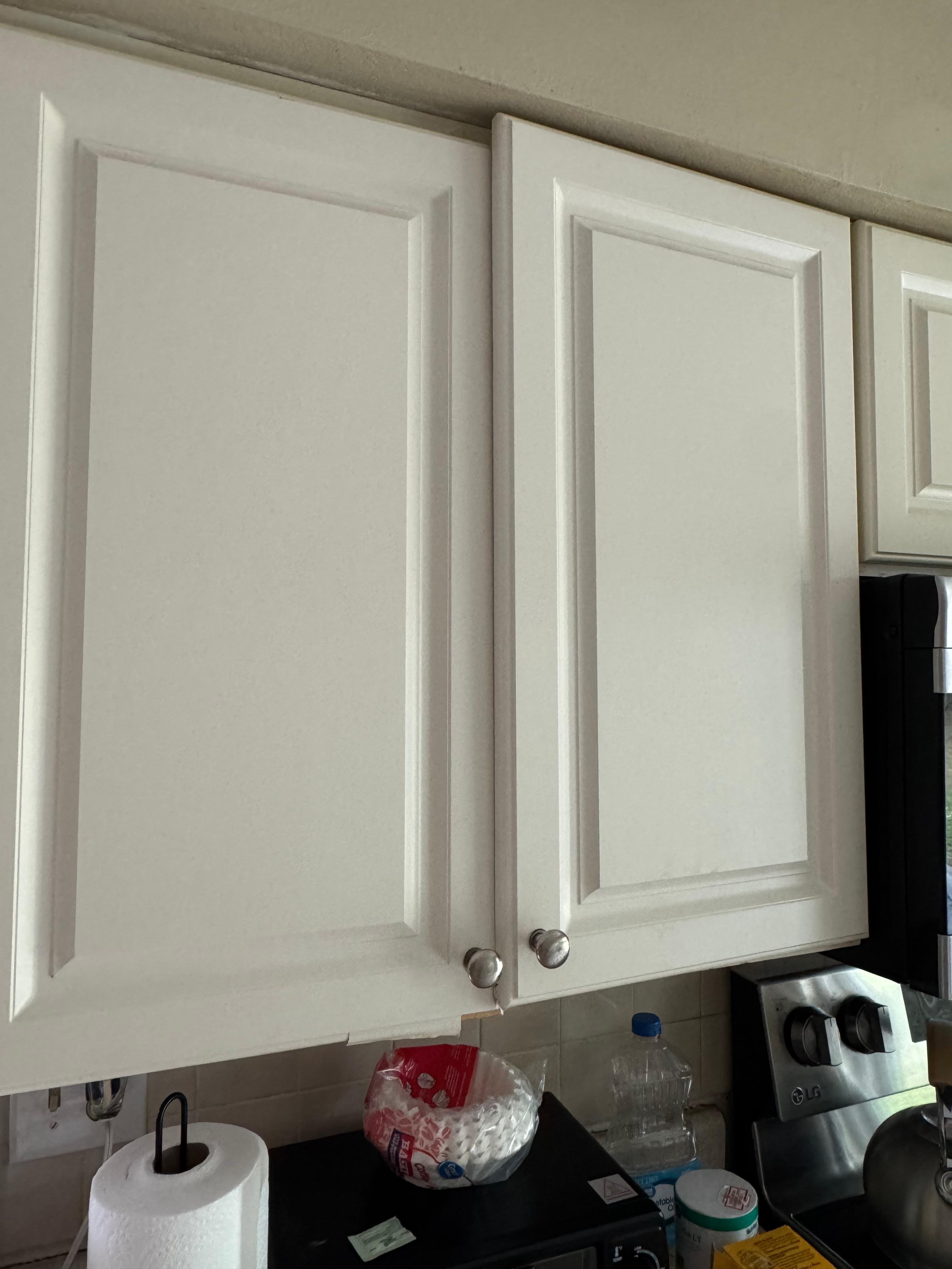 Kitchen cabinets overlap