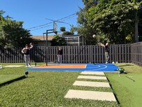 Basketball court & mini golf…the holes for the golf ball to go into are a little risen so it makes it more difficult to get the balls in but we still played & had fun.