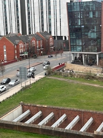 The view from our window and that’s literally the tram track right outside hotel