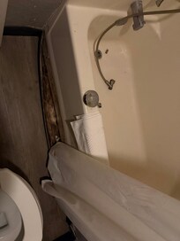 Obviously can’t use the shower that’s in pieces.