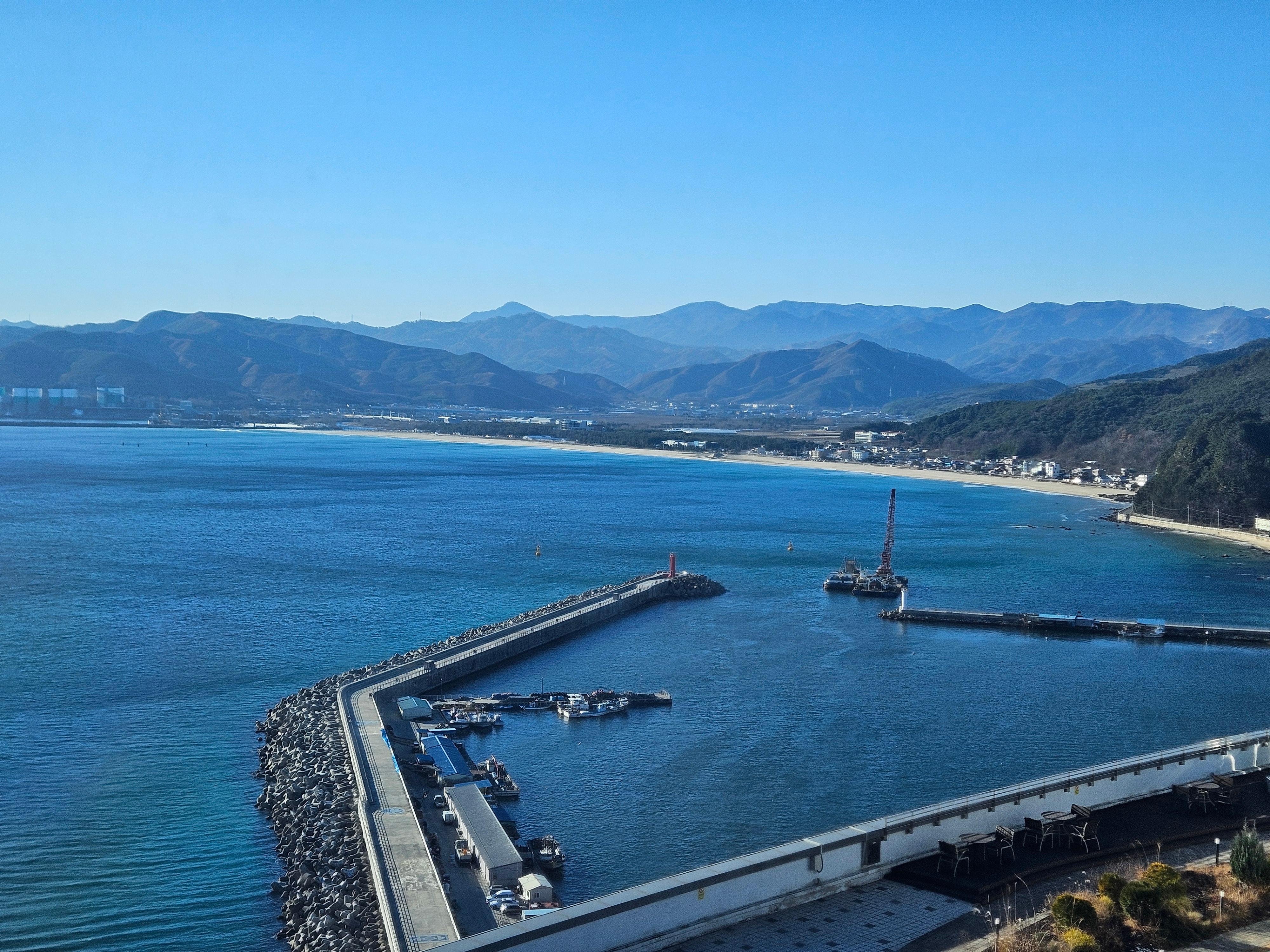객실에서 바라본 금진항