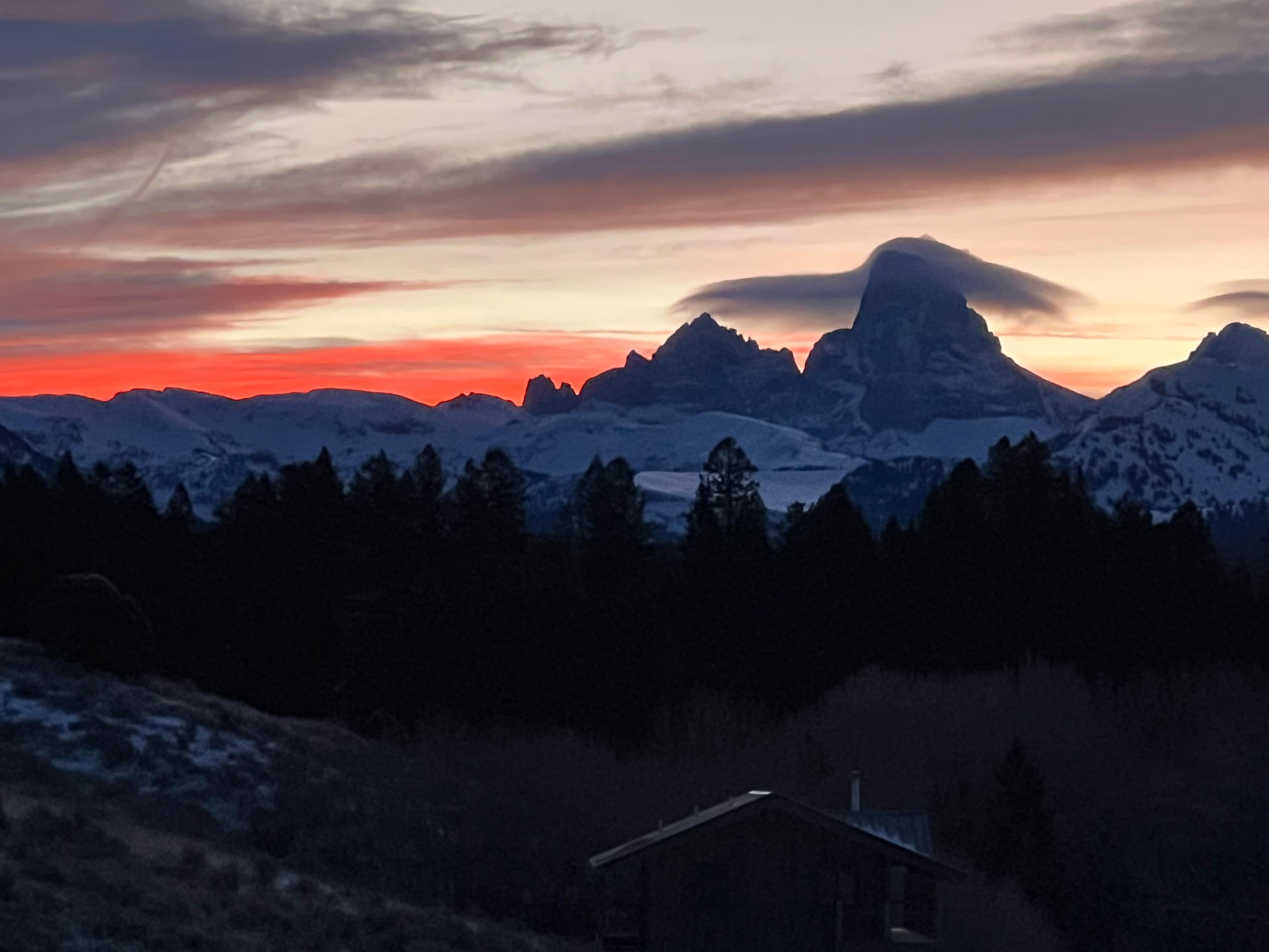 Morning sunrise from living room window 