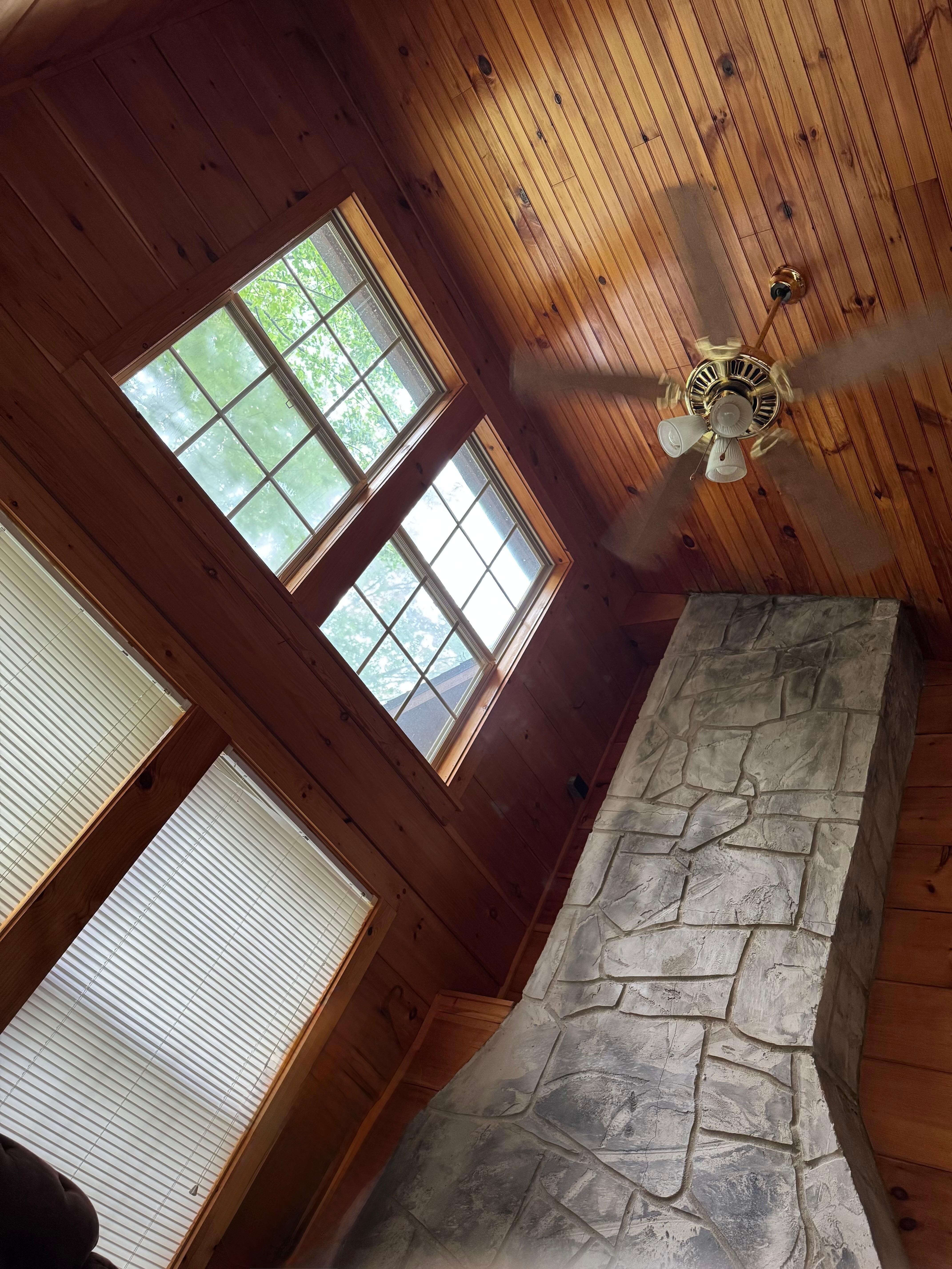 Our morning view that we woke up to in the master bedroom with hot tub. Lots of windows.