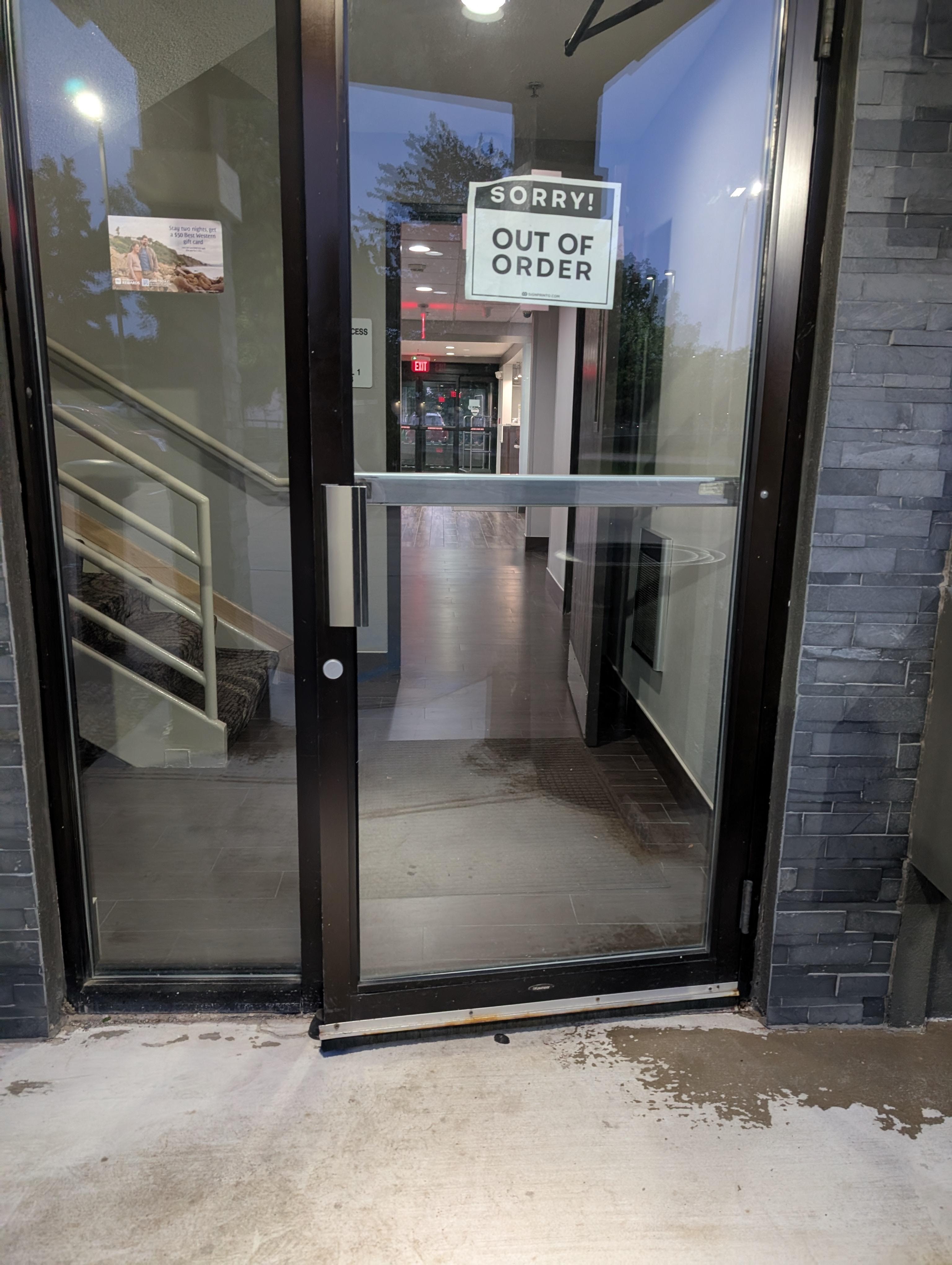 Out of service sign and door stop