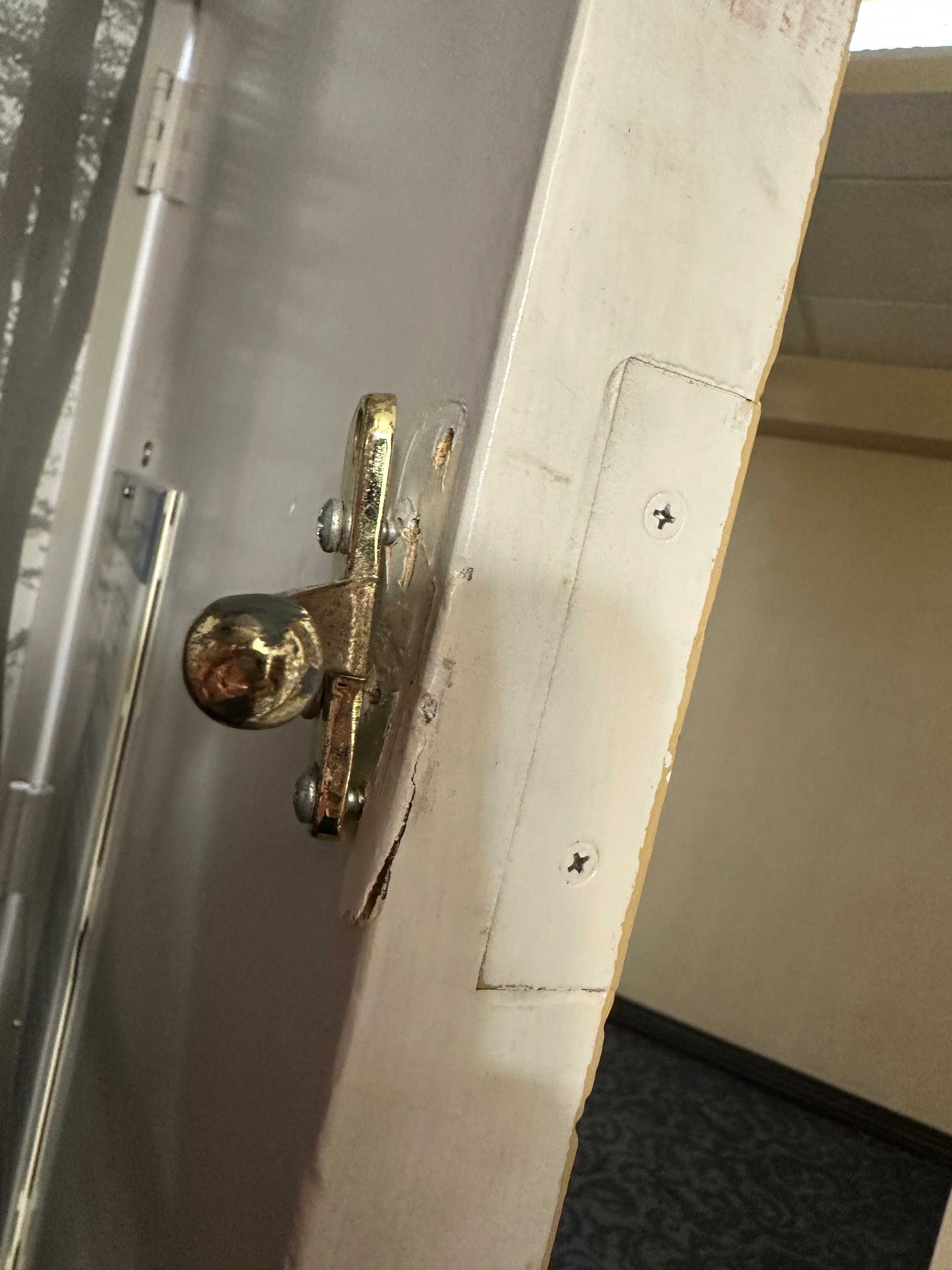 The lock ripped apart, bolt doesn’t work 