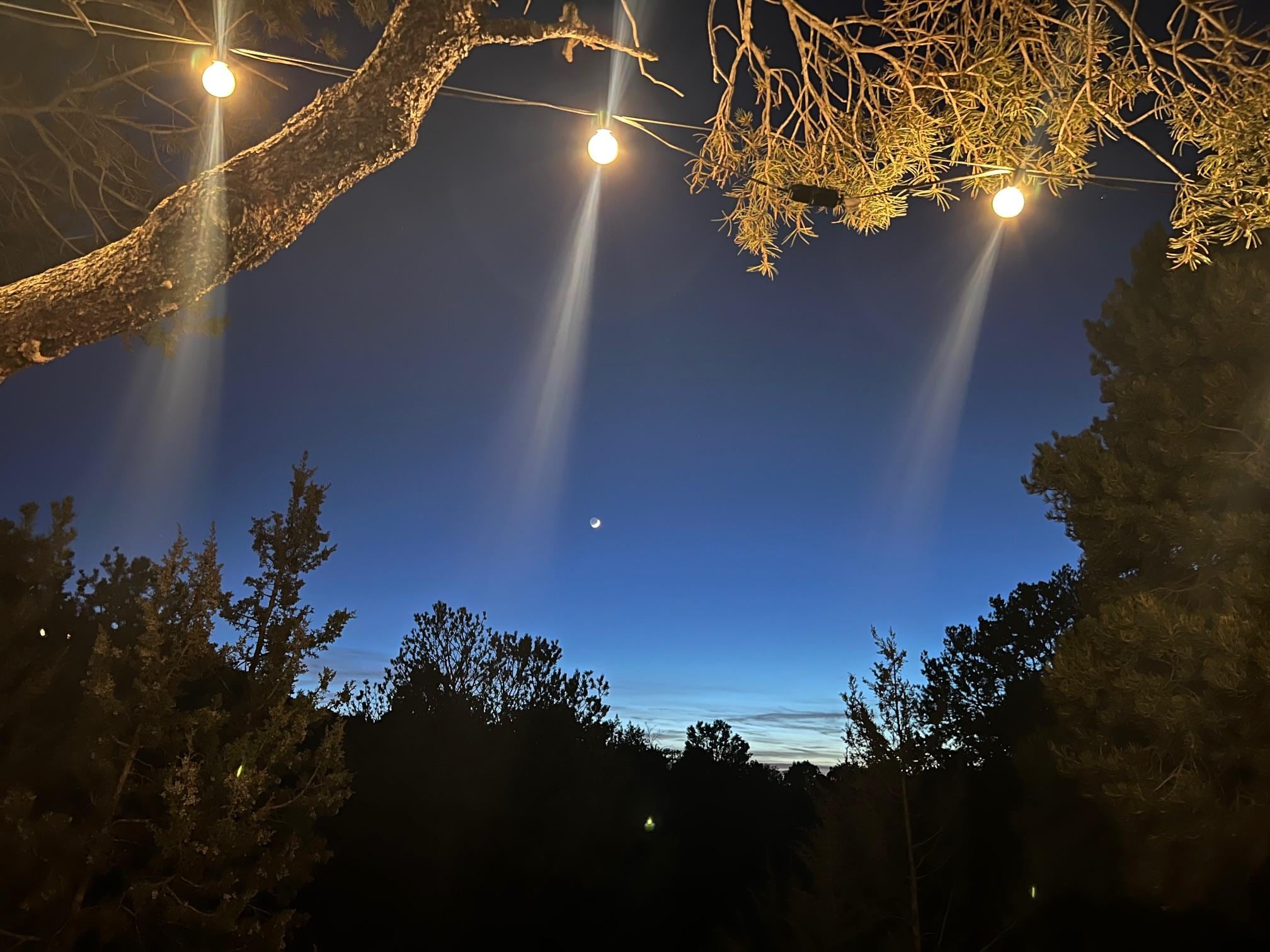 Night view from back yard.