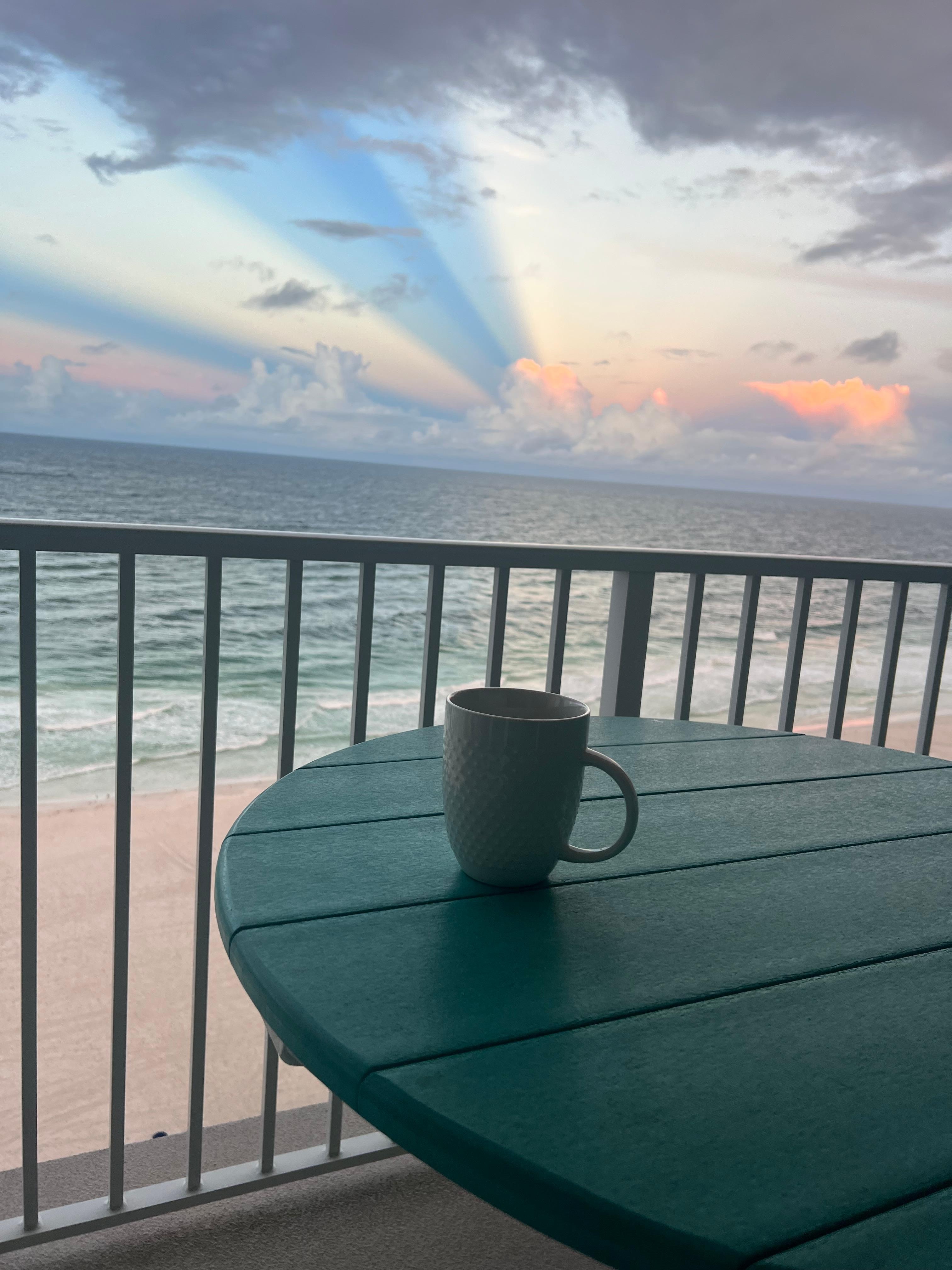 A very unique morning sky taken on the balcony!