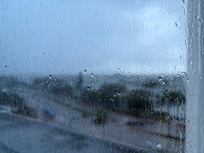 City view from room while raining. Still lovely!