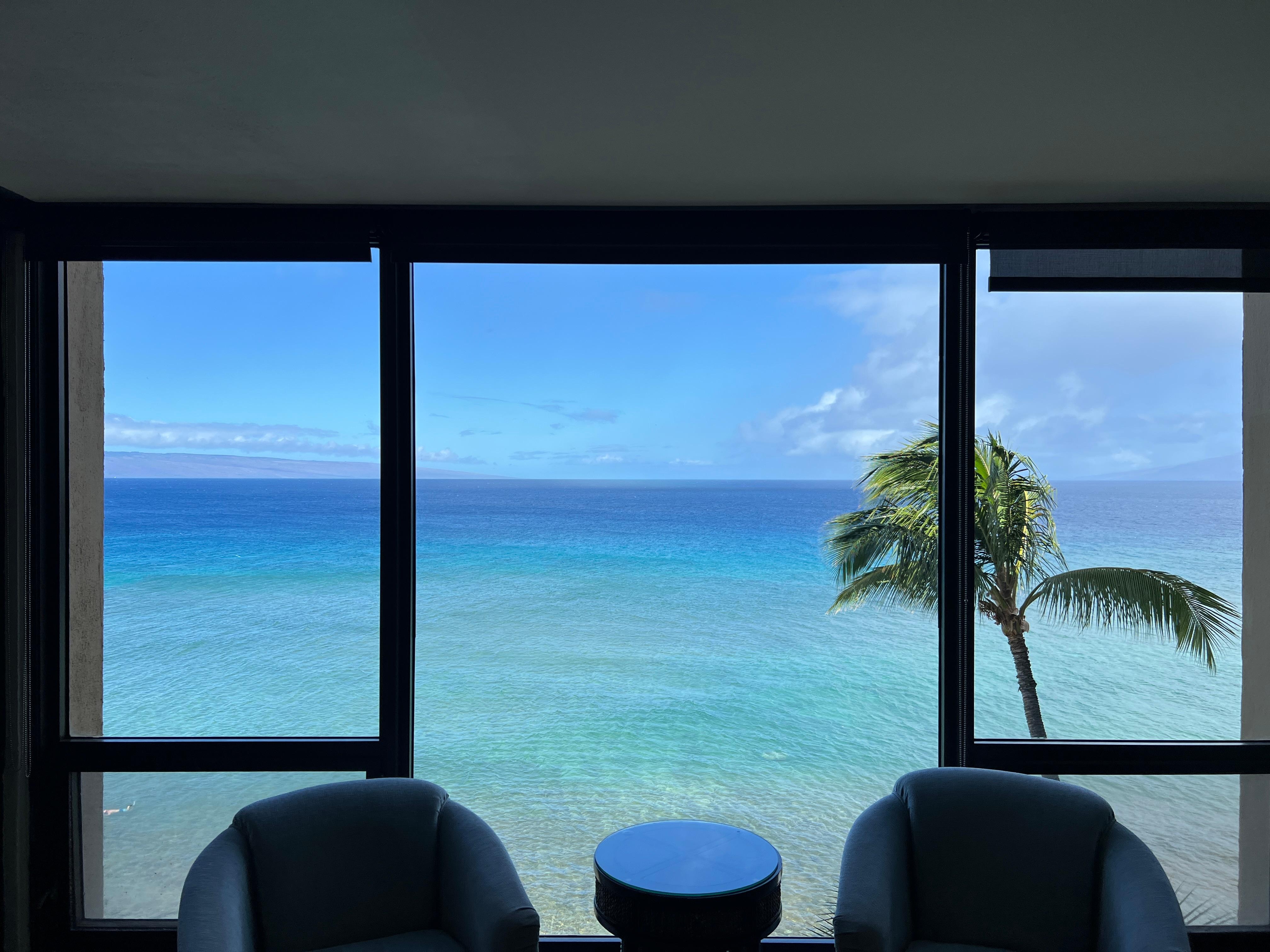 Inside condo, gorgeous views 