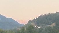 Vue sur le Mont Blanc depuis la terrasse
