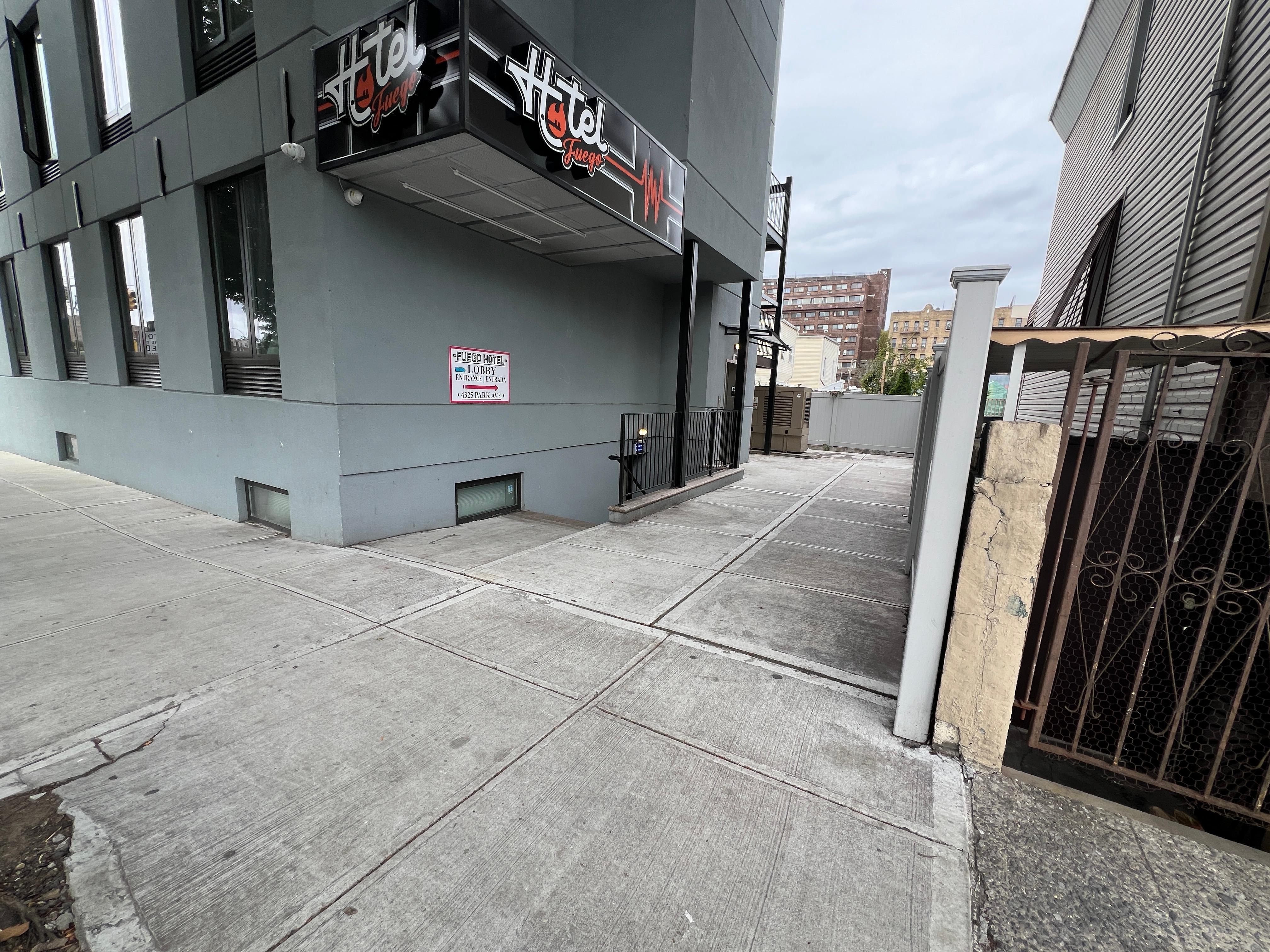 Awkward entrance for nighttime.