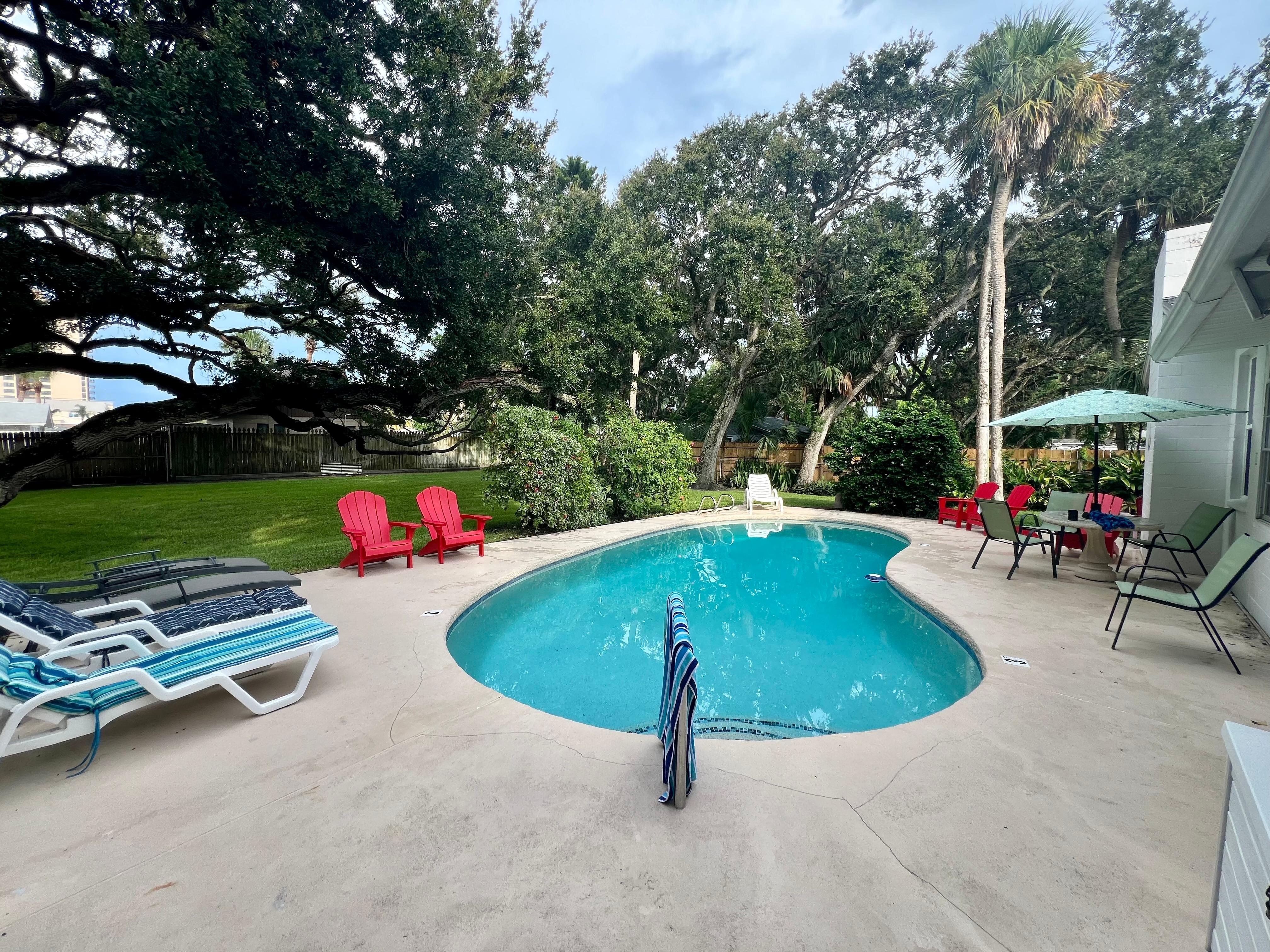 View from shallow end of pool