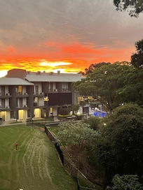 Balcony view with great sunset