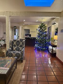 Inside the lobby in an angle from the front door