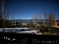 Nighttime view of the lake.