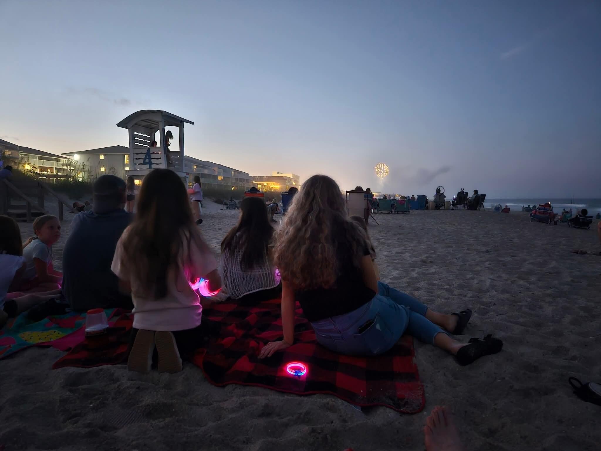 Watching fireworks on the beach July 3. 