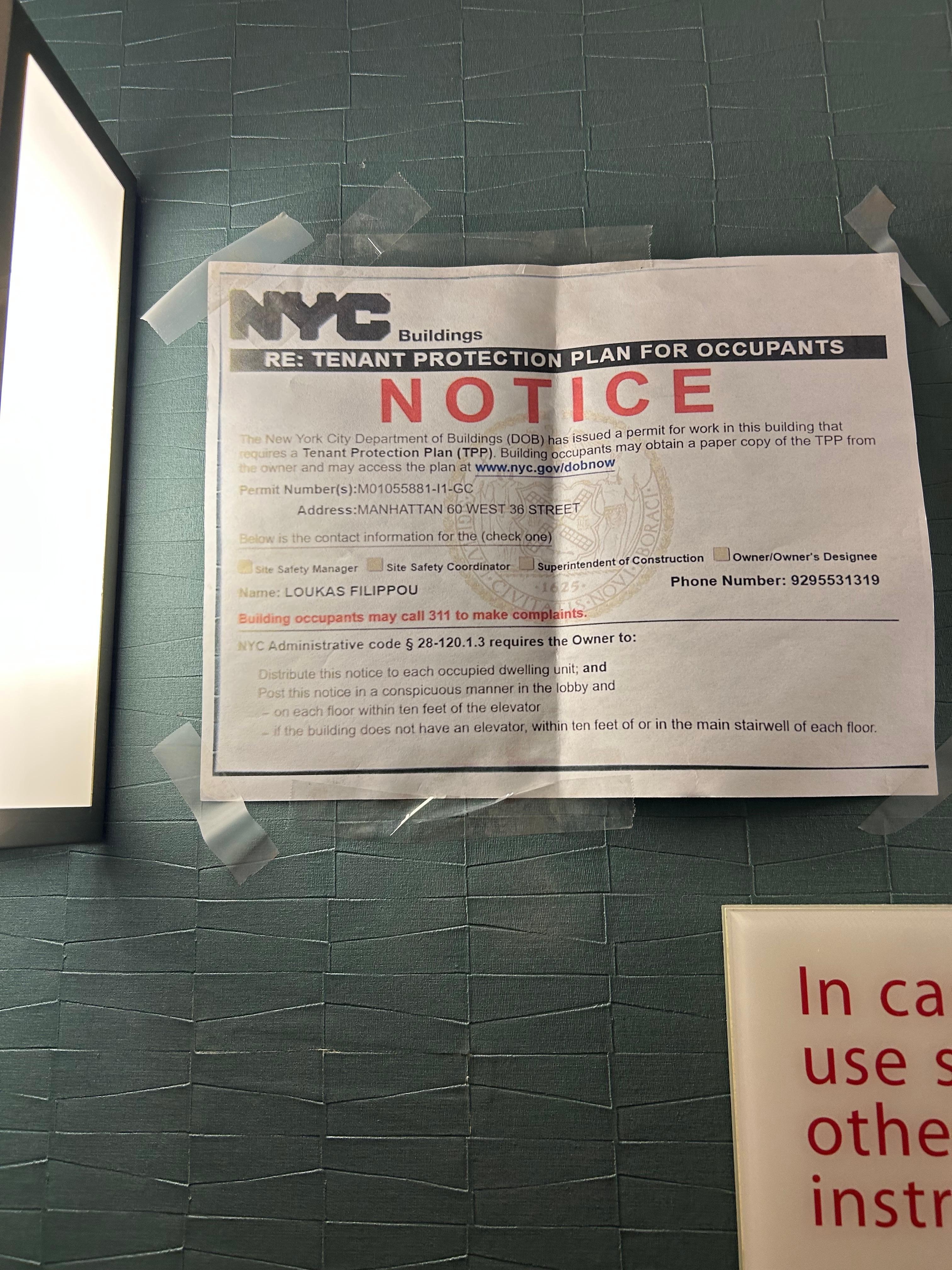 signs old and taped to walls