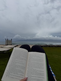 Reading by the beach