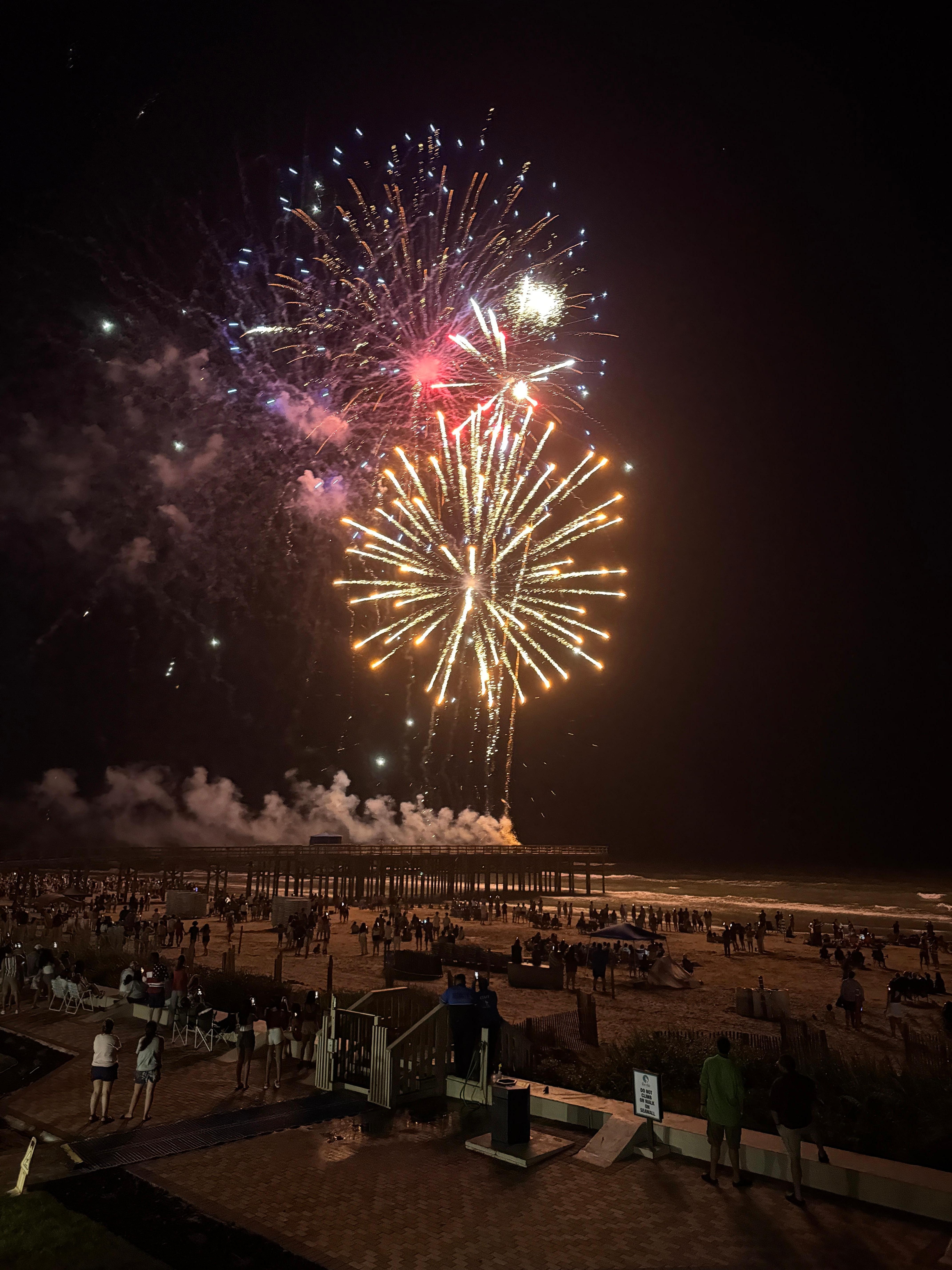 Watching the fireworks on July 4th from the condo balcony. (There are fireworks every Friday & Saturday that you will be able to see from the comfort of the balcony.)