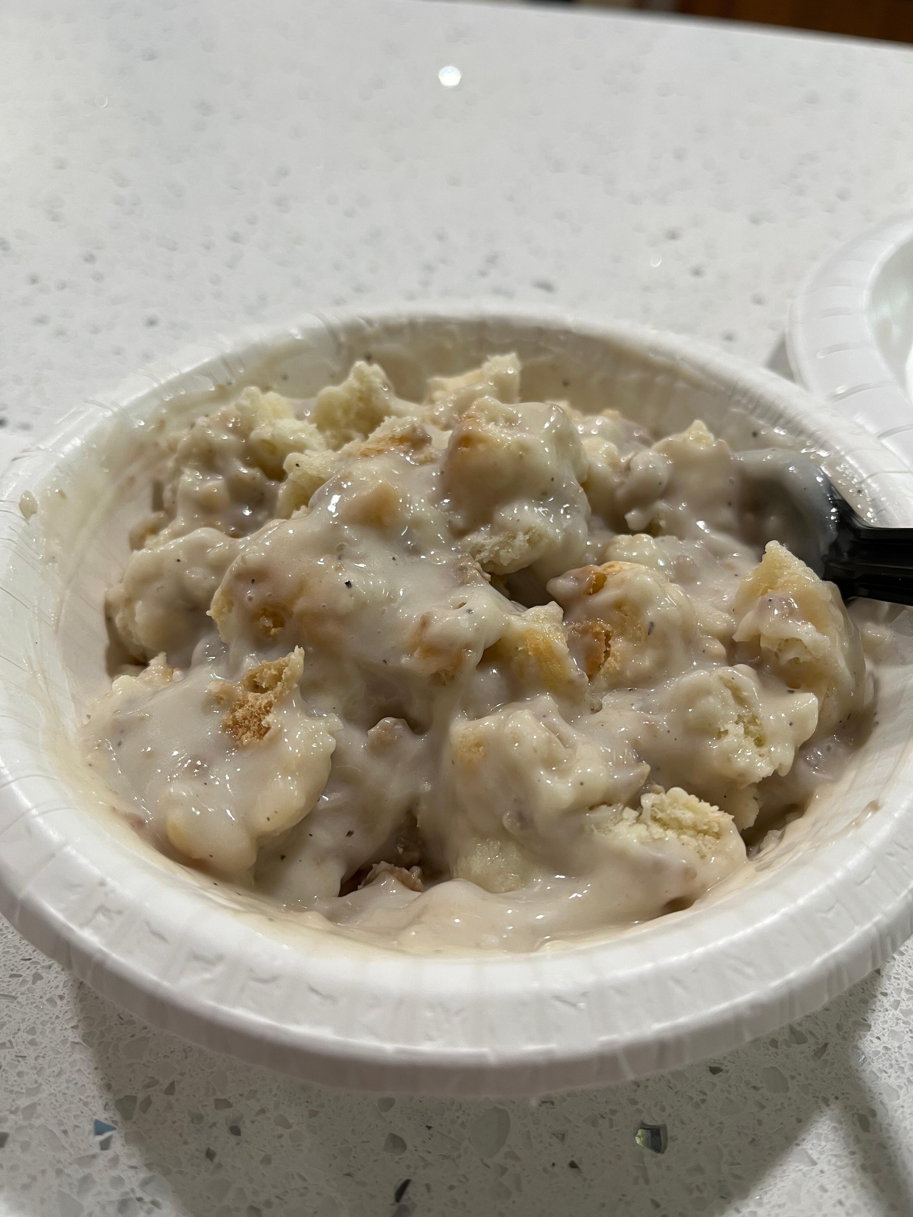 Delicious biscuits and gravy 