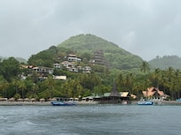 View of resort from sailing